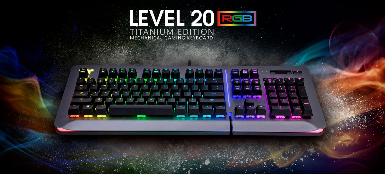 Thermaltake Level 20 RGB Titanium Aluminum Gaming Keyboard Cherry